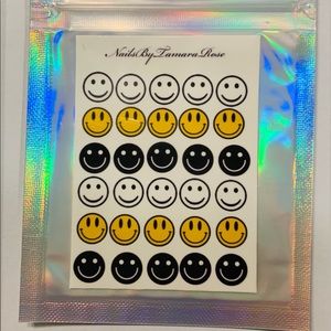 Smiley face water decals for nails